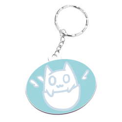 圓形吊飾-白紙貓