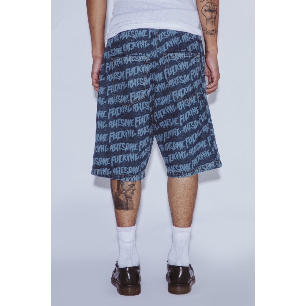 BAGGY PLEATED DENIM SHORTS (Pants)