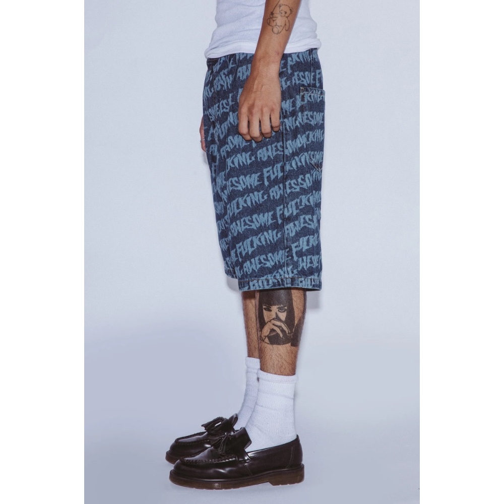 BAGGY PLEATED DENIM SHORTS (Pants)