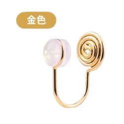 漢堡型耳堵 耳夾轉換器-金色