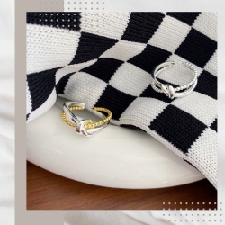 撞色交叉打結戒指