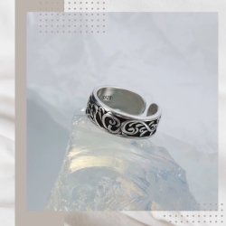 復古唐草紋純銀戒指
