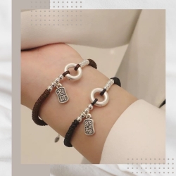 金工手作平安扣［招財納福］ 編織純銀手鍊