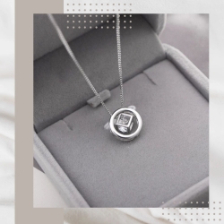 心動魔方純銀項鍊