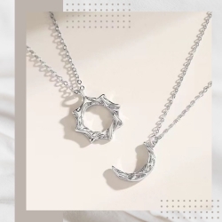日月之戀情侶純銀項鍊