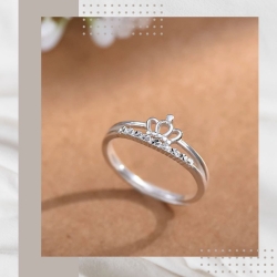 小皇冠純銀戒指