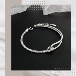 雙層U型純銀手鍊
