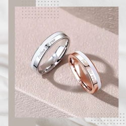 愛上你情侶純銀戒指