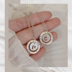 金工手作平安扣字母純銀項鍊