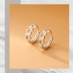 簡約五角星純銀耳環