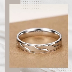 波浪紋純銀戒指