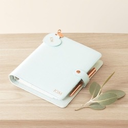 A5 皮革筆記本 薄荷綠 真皮