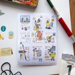 朝野Peko X OURS 森林好朋友郵票貼紙 On Board! 2入