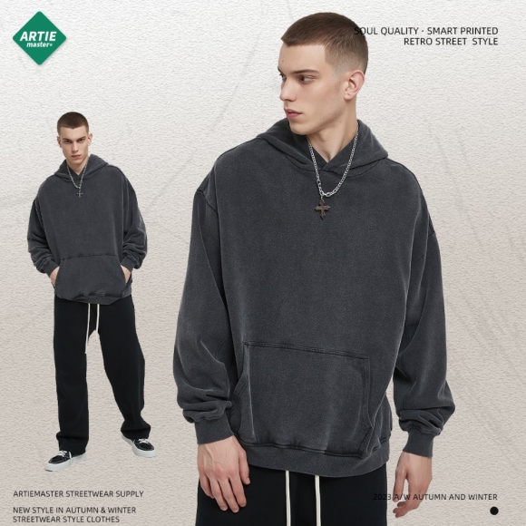 ARTIE | 冬季新品 洗水做舊連帽衛衣oversize寬鬆復古男装