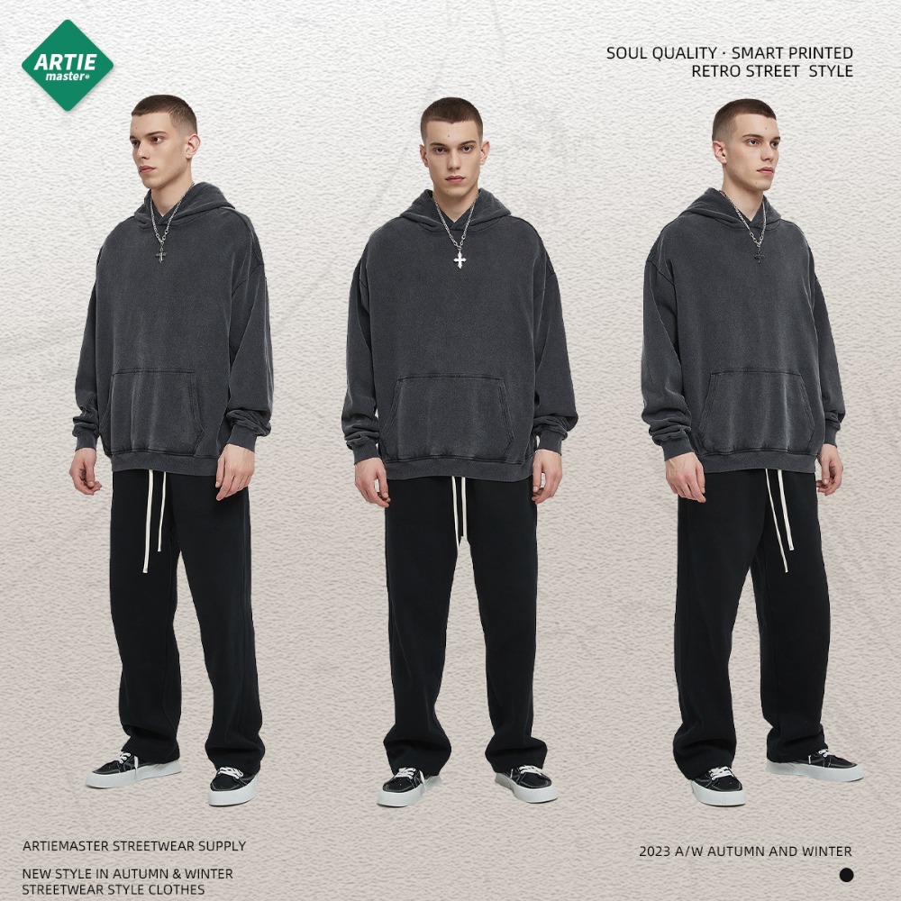 ARTIE | 冬季新品 洗水做舊連帽衛衣oversize寬鬆復古男装