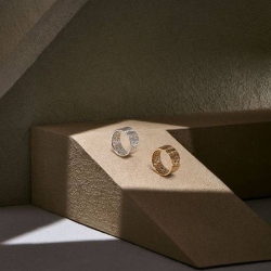 金銀鈦鋼戒指(兩枚入)