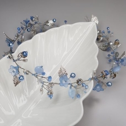 水色銀枝頭飾