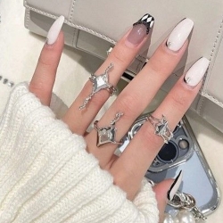 銀指關節可堆疊戒指