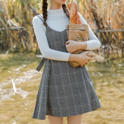 【HLF JYH】格子古典拼接洋裝