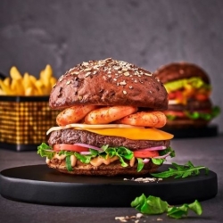 鮮蝦牛肉堡