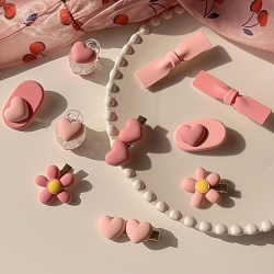 奶油粉套組髮夾