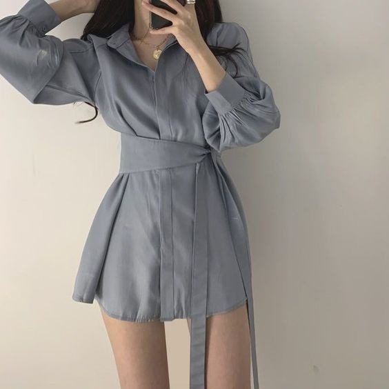 綁帶收腰洋裝
