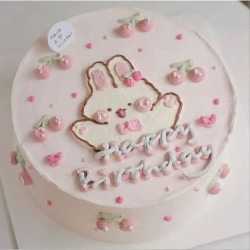 櫻桃草莓兔兔蛋糕