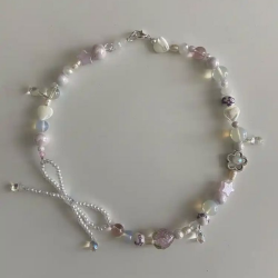 White Ribbon Necklace