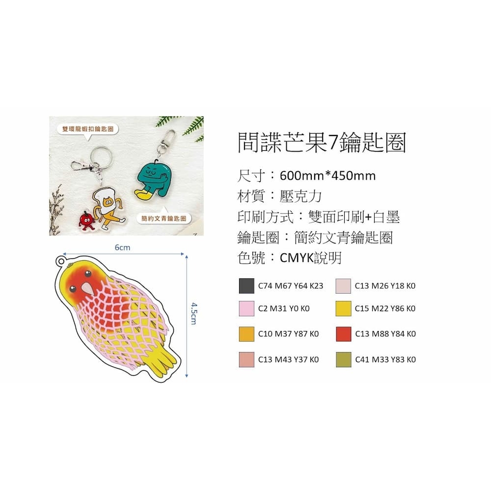 水果鸚鵡吊飾-芒果2
