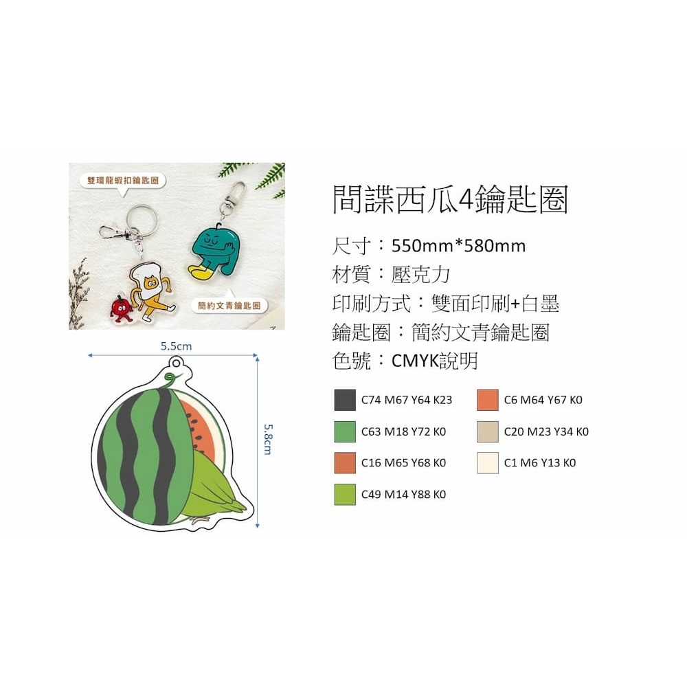 水果鸚鵡吊飾-西瓜2