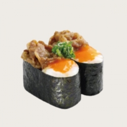 壽喜牛半熟蛋軍艦