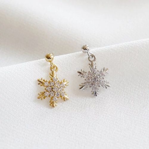 雪花耳環