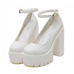 經典單帶厚底高跟鞋