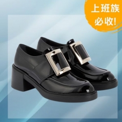 時尚金屬扣皮鞋