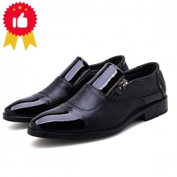 奢華金屬扣正裝皮鞋