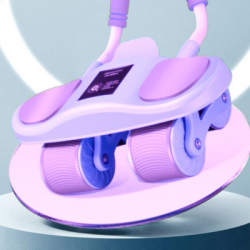 粉紫色四輪健腹輪(有碼表)