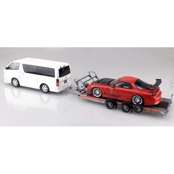 青島社 AOSHIMA 1/24 汽車模型 Brian James拖車A4運輸拖車 組裝模型