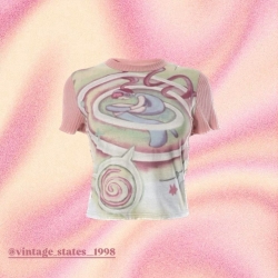 y2k彩虹印花針織卡隆色上衣