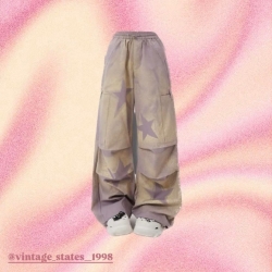 美式高街星星噴繪設計直筒褲