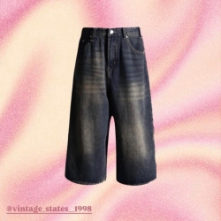 美式復古做舊牛仔褲