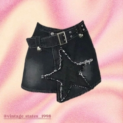 不規則星星牛仔裙