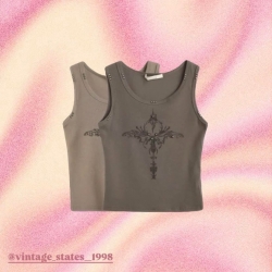 美式復古設計感吊帶背心