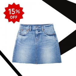 牛仔裙子(淡藍)