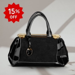 真皮黑色手提包