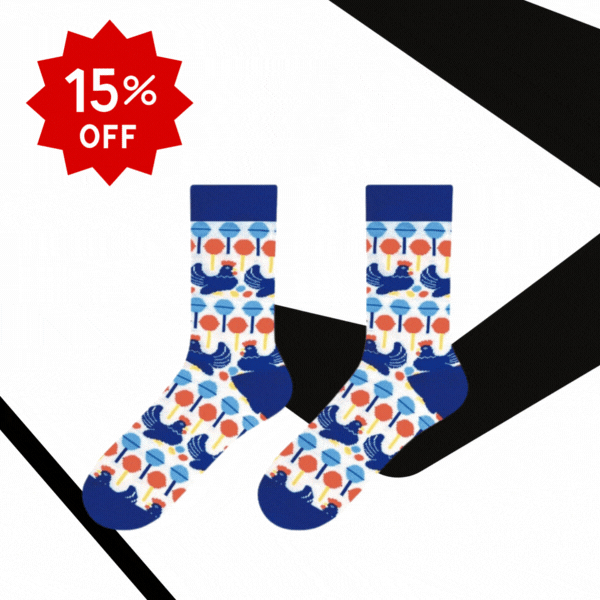 雞花紋中長襪子