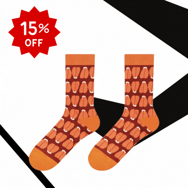 烏魚子花紋無痕中長襪子