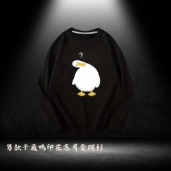 男款卡通鴨印花落肩套頭衫-男裝