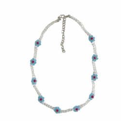 藍色花花串珠項鍊