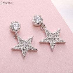 銀鑽星星耳環