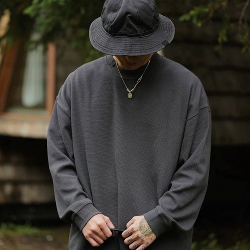 1980 24AW Waffle L/S Tee 刺繡華夫格長Tee ULT04
